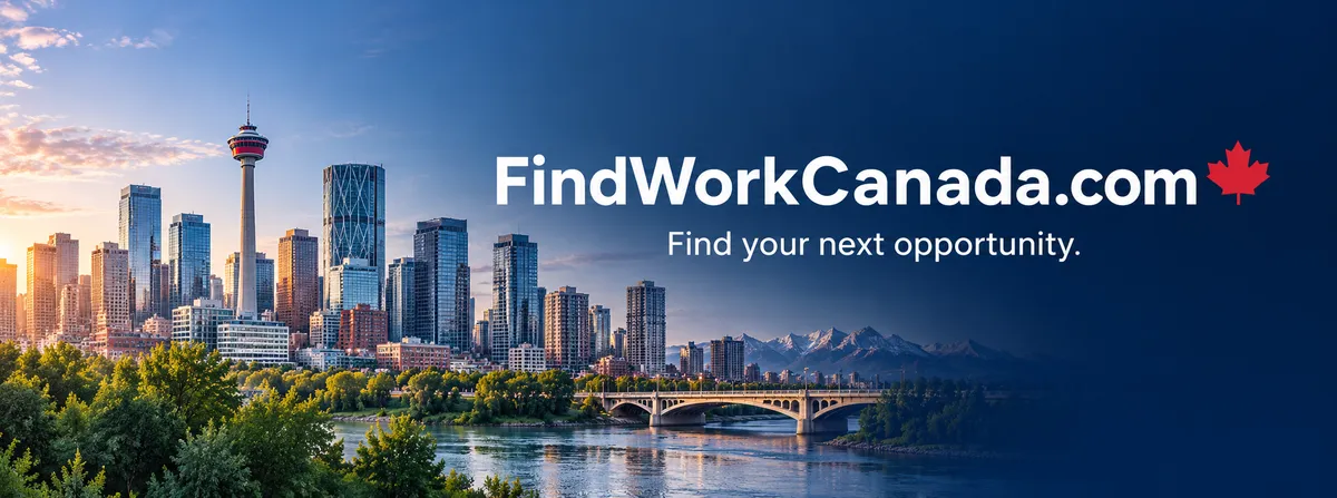 FindWorkCanada.com: Find your next opportunity. Calgary skyline with the Rockies